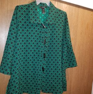 Ali Miles Green and Black Reversible Jacket.